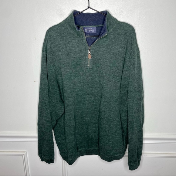 Cremiux 1/4 Zip Green Pullover Mens XL - Picture 1 of 7